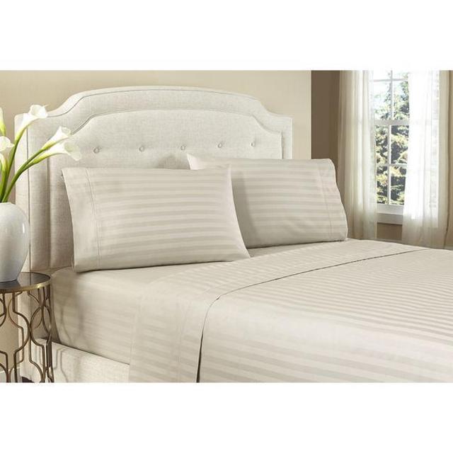 WELSPUN Queen Stripe 4-Piece Sheet Set