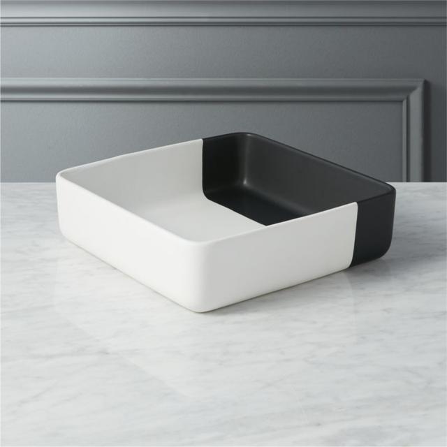 black dip serving bowl