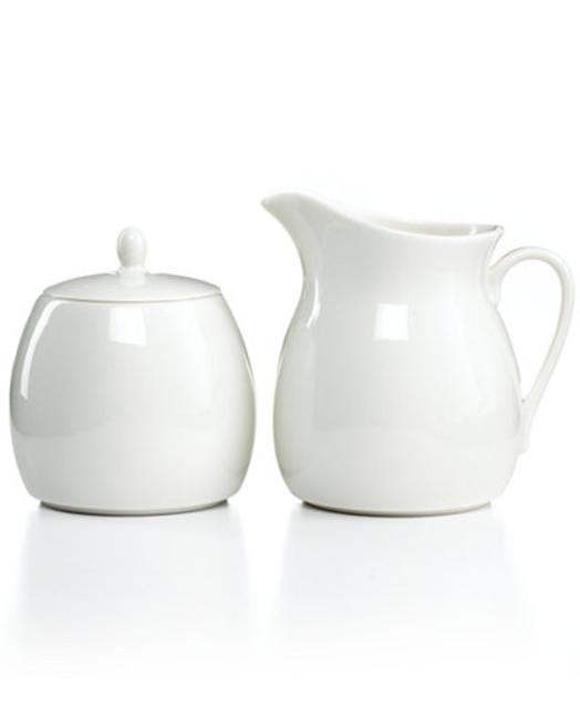Martha Stewart Collection Whiteware Sugar and Creamer Set