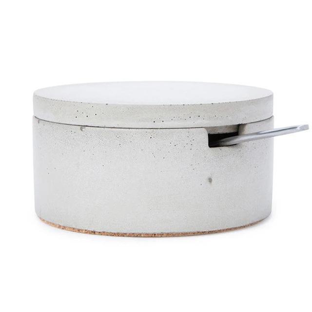 Salt Cellar with Spoon White
