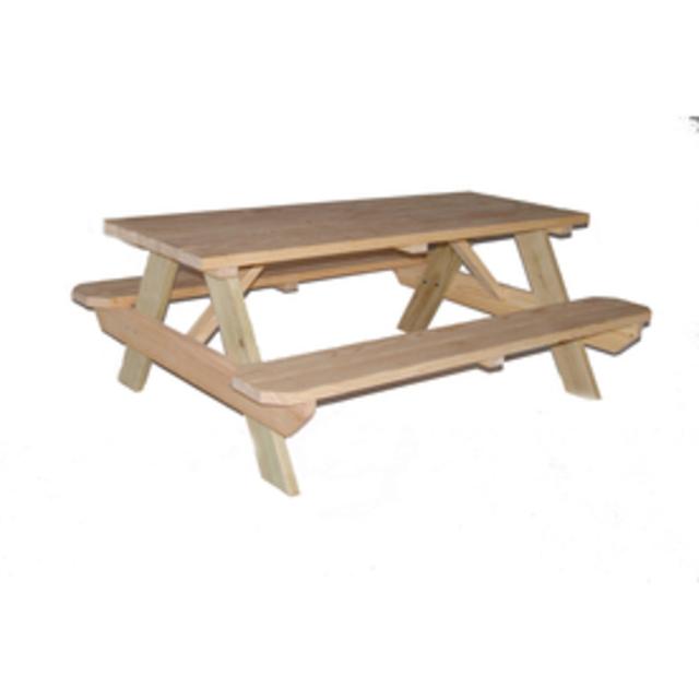 Garden Treasures 72-in Brown Southern Yellow Pine Rectangle Picnic Table