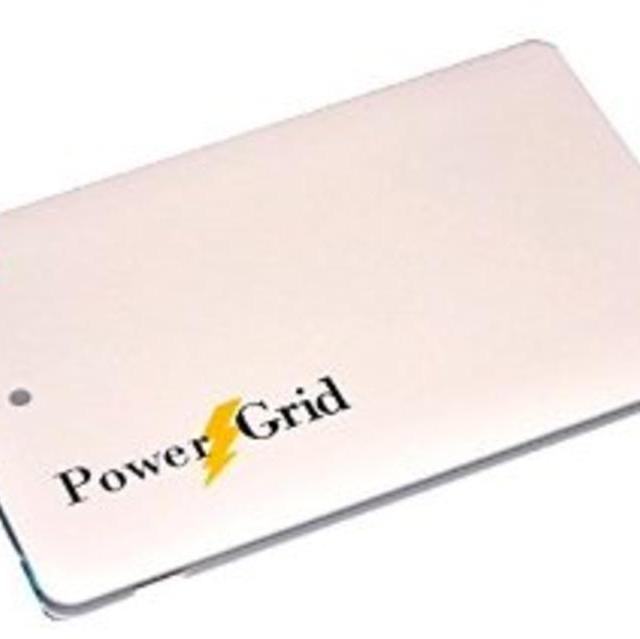 POWERGRID 2500mAh Credit Card Sized Portable External Battery Charger with Built-in USB for iPhone Samsung Galaxy HTC Kindle Motorola Moto Android Smart phone Phone iPad Tablets PC Bluetooth (White)