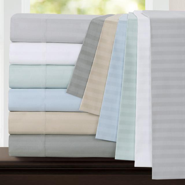Echelon Home Egyptian Cotton 800 Thread Count Deep Pocket Stripe Sheet Set