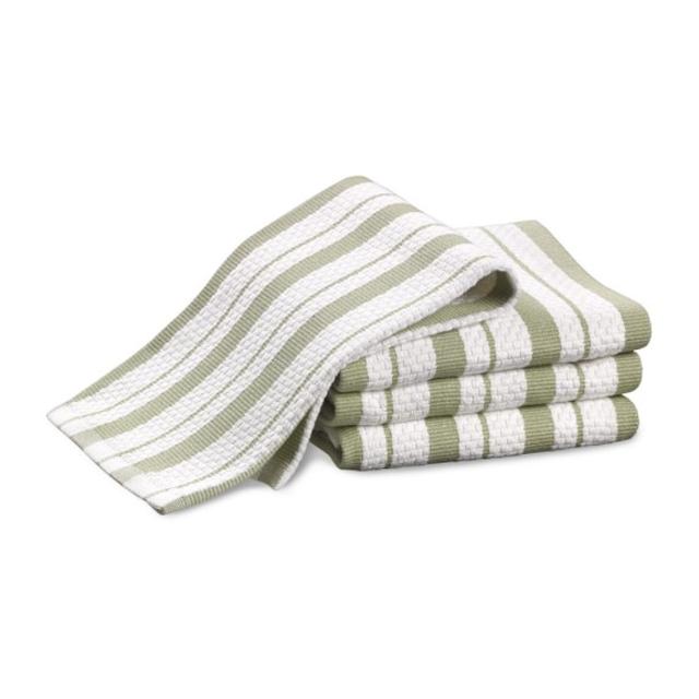 Williams Sonoma Classic Striped Dishcloths, Sage