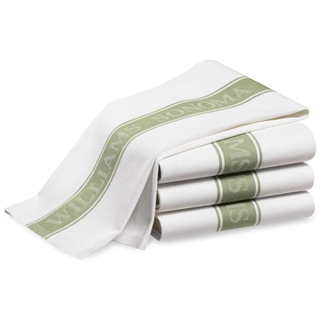 Williams Sonoma Classic Logo Towels, Set of 4, Sage