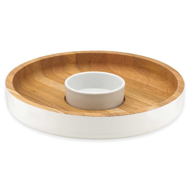 Dansk® The Burbs 2-Piece Chip and Dip Set in Natural/White