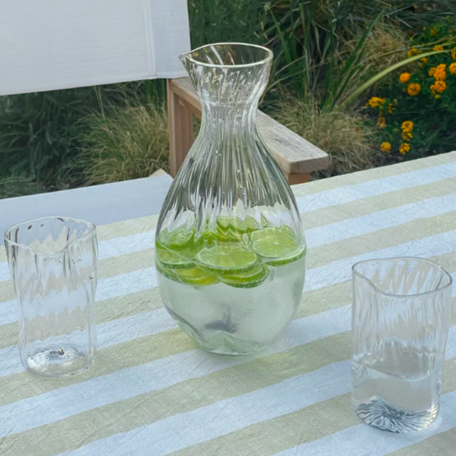 Handblown glass carafe