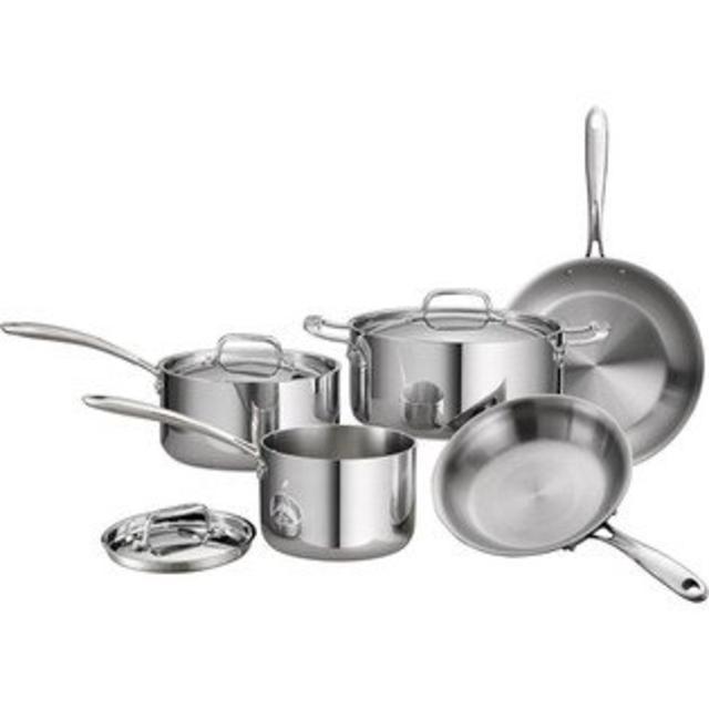Tramontina Gourmet 8-Piece 18/10 Stainless Steel Tri-Ply Clad Cookware Set