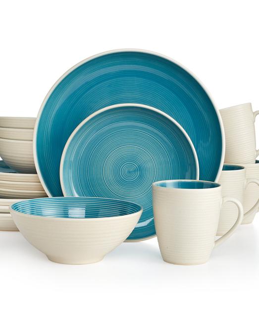 Sango Riva Teal 16-Pc. Set Service for 4