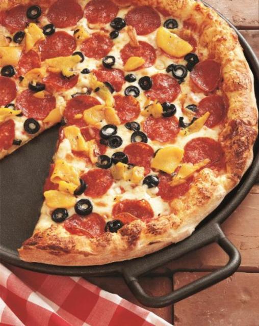 Lodge Pro-Logic P14P3 Cast Iron Pizza Pan, Black, 14-inch