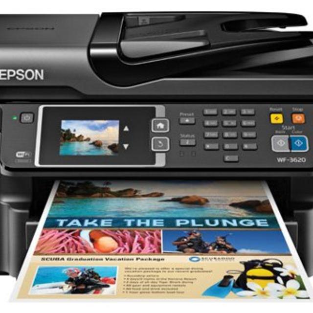 Epson WorkForce WF-3620 WiFi Direct All-in-One Color Inkjet Printer, Copier, Scanner