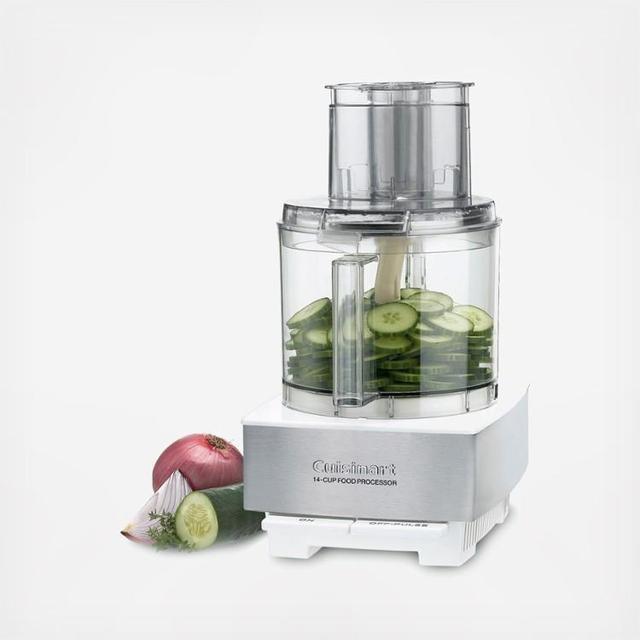 Cuisinart 14-Cup Food Processor, Brushed Stainless Steel, White
