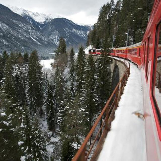 Train ride through the Alps