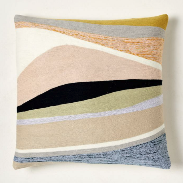 Crewel Rising Tide Pillow Cover