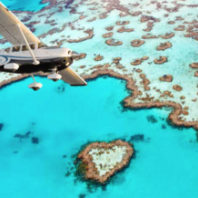 Helicopter flight over the Whitsundays