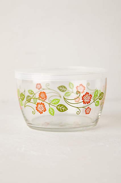 Glass Food Storage Bowl (Orange)