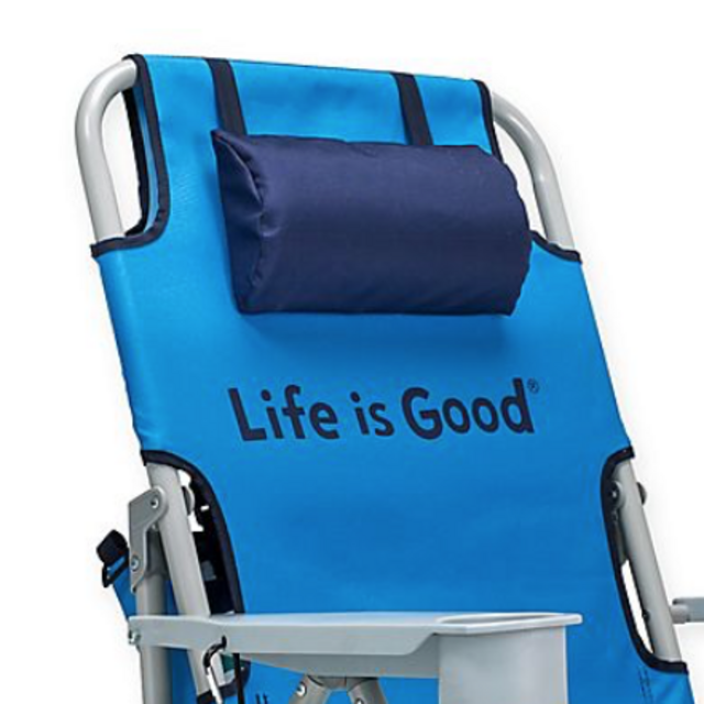 Life is Good® Folding Beach Chair with Cooler in Blue