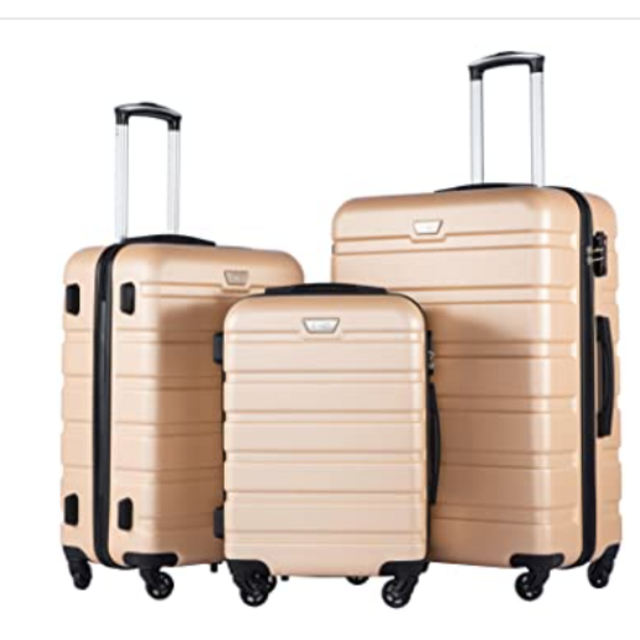 COOLIFE Luggage 3 Piece Set Suitcase Spinner Hardshell Lightweight TSA Lock 4 Piece Set