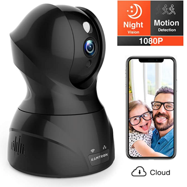 Security Camera 1080P WiFi Dog Pet Camera - KAMTRON Wireless Indoor Pan/Tilt/Zoom Home Camera Baby Monitor IP Camera with Motion Detection Two-Way Audio, Night Vision - Cloud Storage