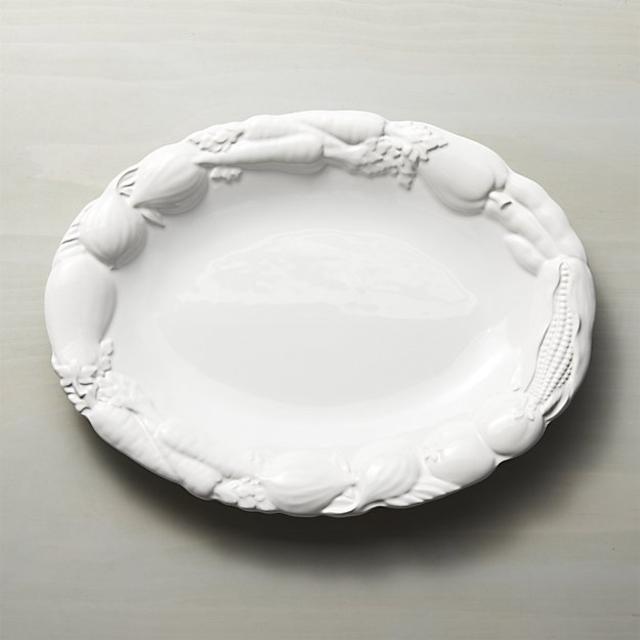 Embossed White Veggie Platter