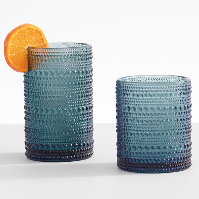 Pottery Barn Jupiter Hobnail Drinking Glasses - Set of 6