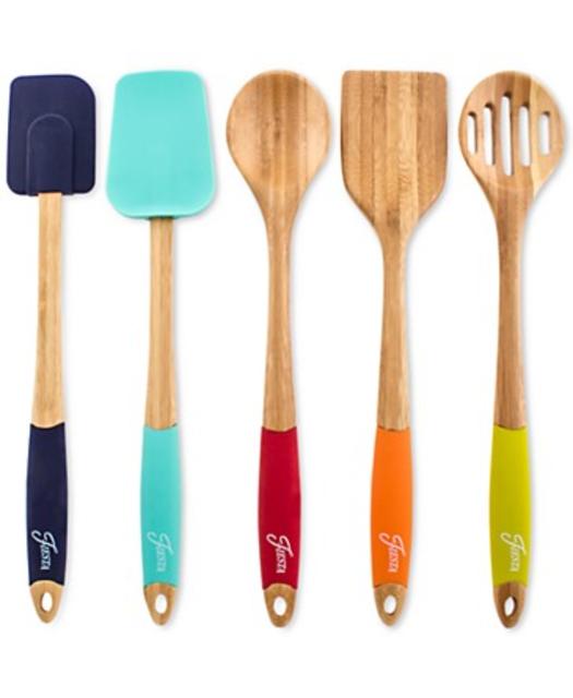 Fiesta Bamboo & Silicone 5-Pc. Mixing & Serving Utensils