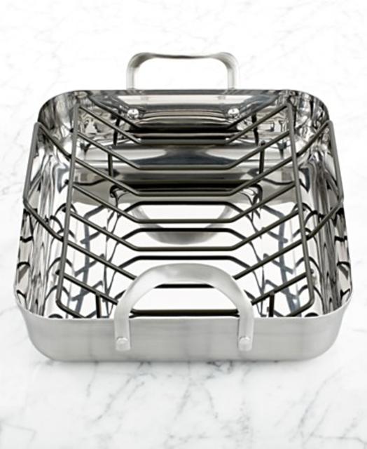 Calphalon Contemporary Stainless Steel 16" Roaster with Roasting Rack