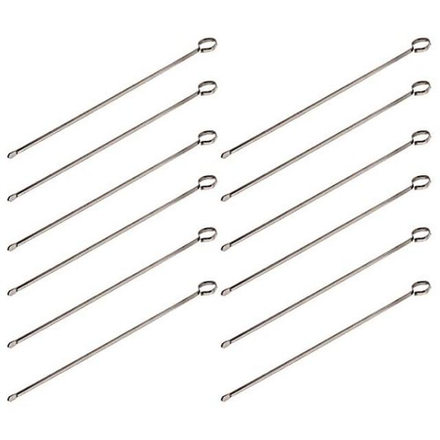 Set of reusable metal grill skewers