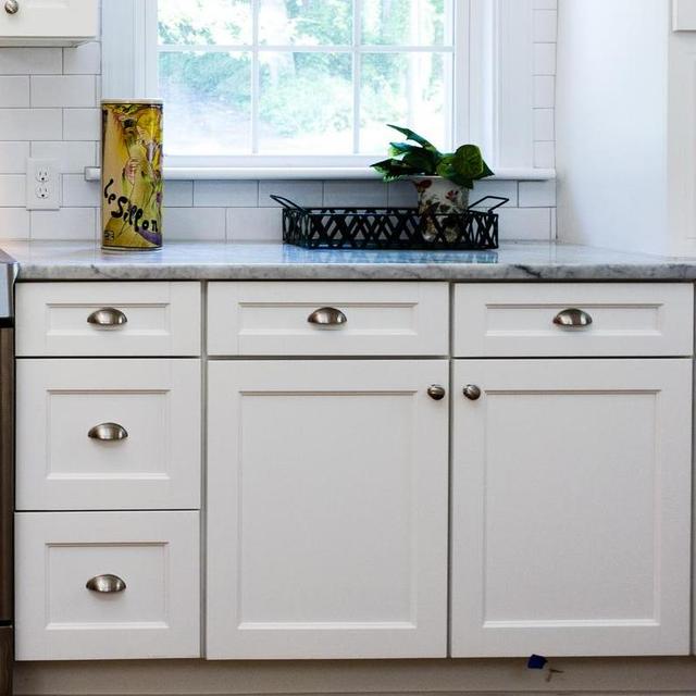 One white modified Shaker Cabinet