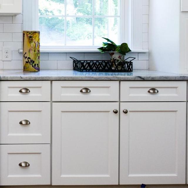One white modified Shaker Cabinet