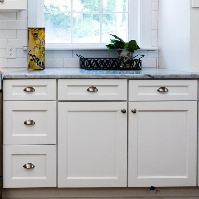 One white modified Shaker Cabinet