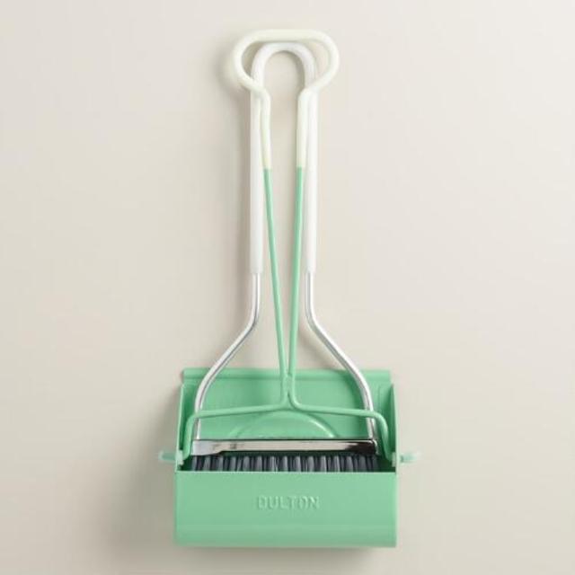 Mini Mint Smiley Dustpan with Broom