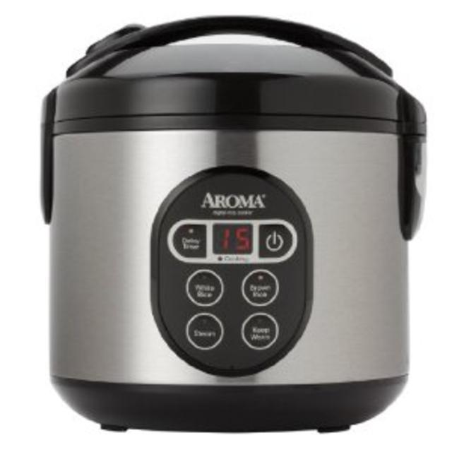 Aroma 8-Cup Digital Rice Cooker, Stainless Steel