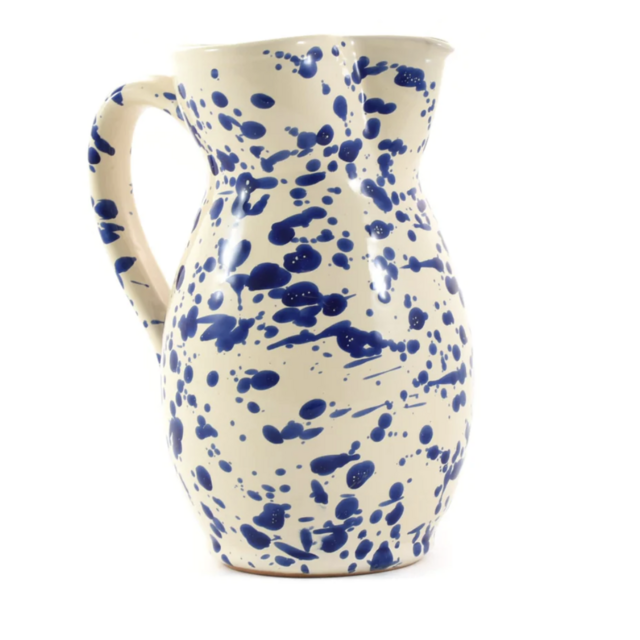 Puglia Blue Splatter Pitcher