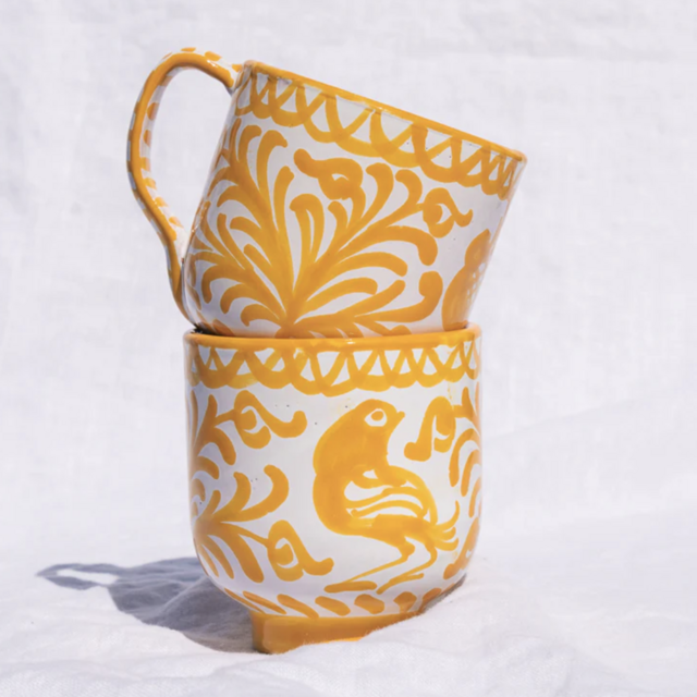 Hand Painted Spanish Design Espresso Cup (2 cups)