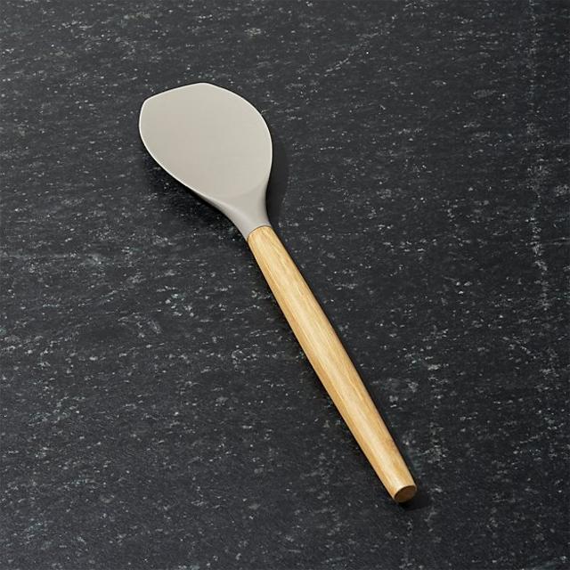 Silicone Spoonula with Bamboo Handle