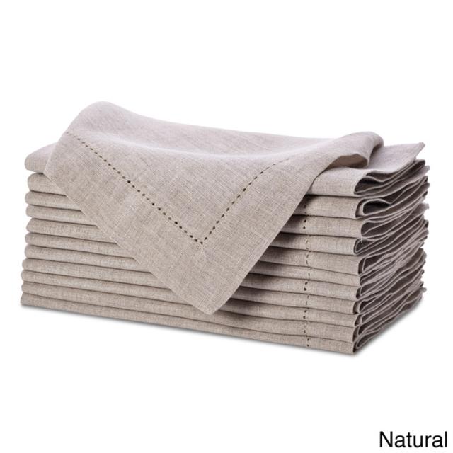 Handwoven Natural Linen Napkins Set of 12