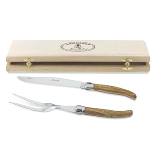 Laguiole Olive Wood Carving Set