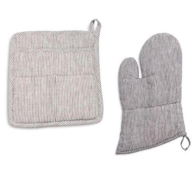 Pinstripe Linen Pot Holder/Mitt