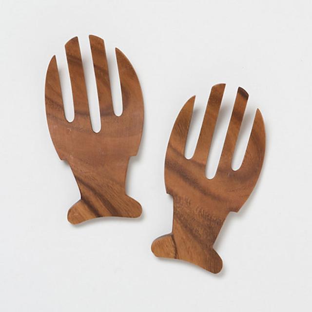 Polished Acacia Salad Servers