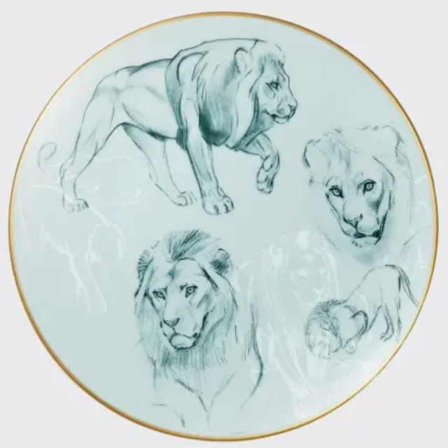 HermèsCarnets d'Equateur Lions Salad Plate