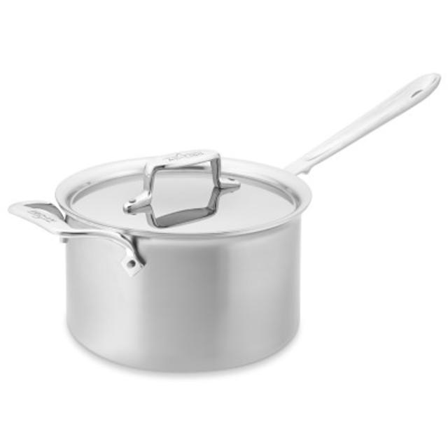All-Clad d5 Brushed Stainless-Steel Saucepan, 4-Qt.