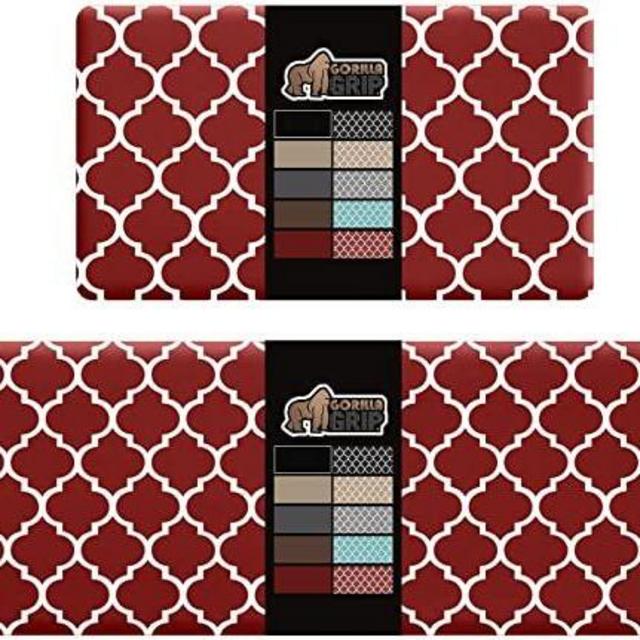 Gorilla Grip 2 Piece Cushioned Kitchen Anti Fatigue Comfort Mat