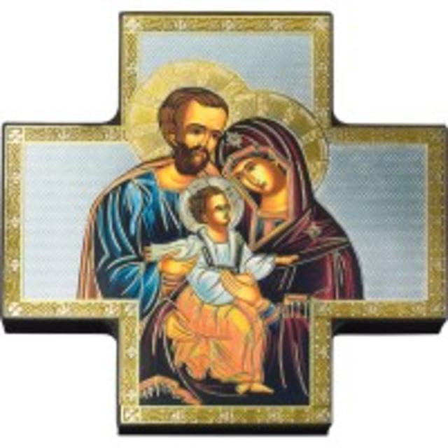 HOLY FAMILY ICON STYLE CROSS