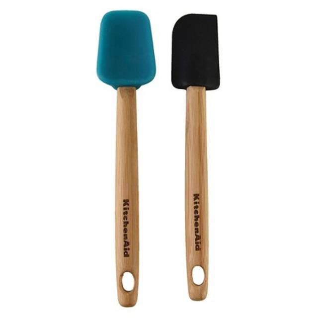 Product description page - KitchenAid Set of 2 Mini Spatulas Black & Teal