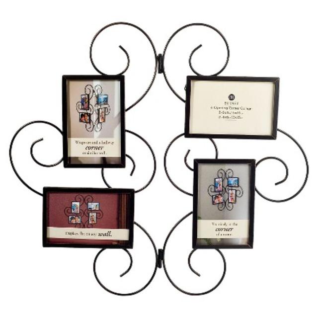 Product description page - Burnes 4-Opening Venetian Copper Scroll Frame