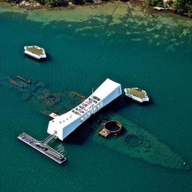 Battleships of WWII at Pearl Harbor, Honolulu, Hawaii