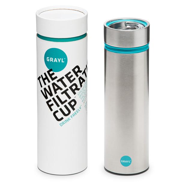 The Water Filtration Cup - Stainless/Teal