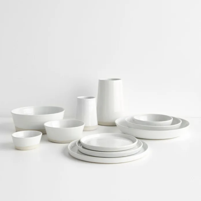 Thrown Gloss White Plate 9"