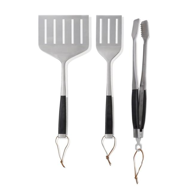 3-Piece Wood-Handled Grill Tool Set